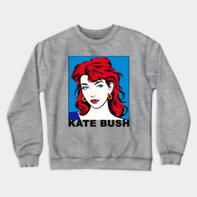 Kate Bush Comic Style Crewneck Sweatshirt by Dream Station